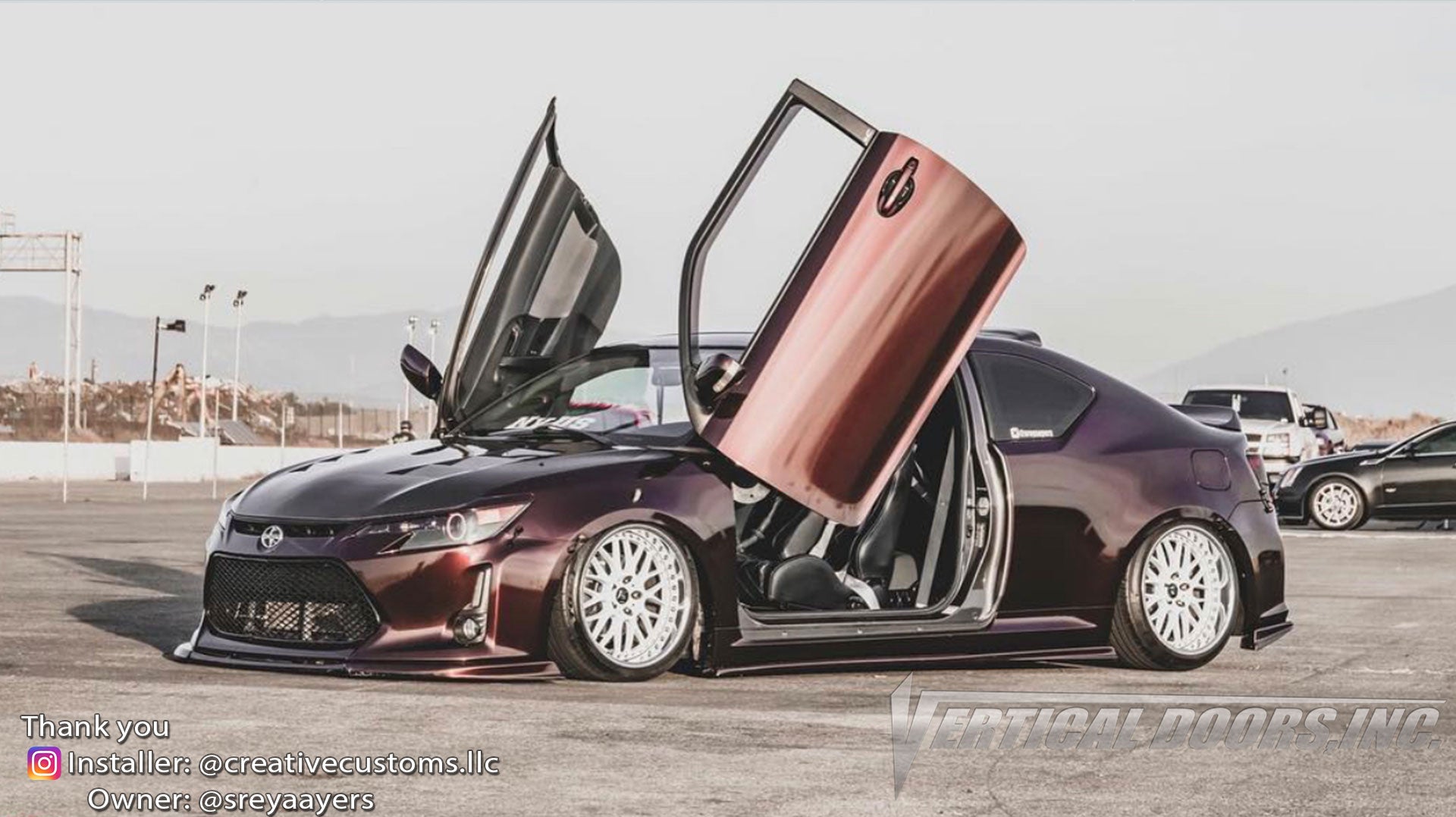 Installer | Creative Customs | Vallejo, CA | Scion TC featuring Vertical Lambo Doors Conversion Kit by Vertical Doors, Inc.