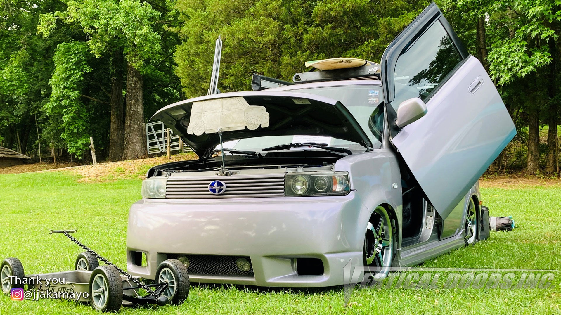 Check out Jon's @jjakamayo Scion XB from Tennessee featuring Vertical Doors, Inc., Vertical Lambo Doors Conversion Kits.