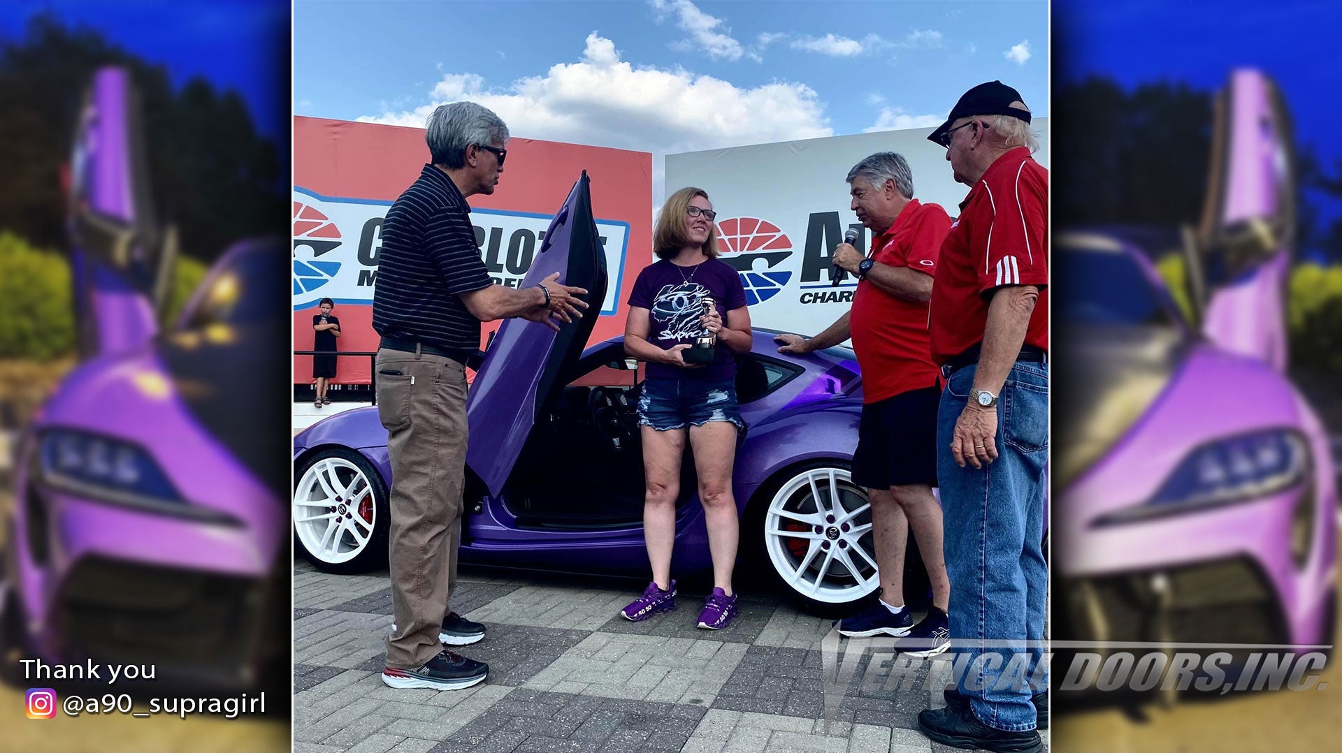 Check out @a90_supragirl Toyota Supra from Maryland featuring Vertical Lambo Doors Conversion Kit from Vertical Doors, Inc.