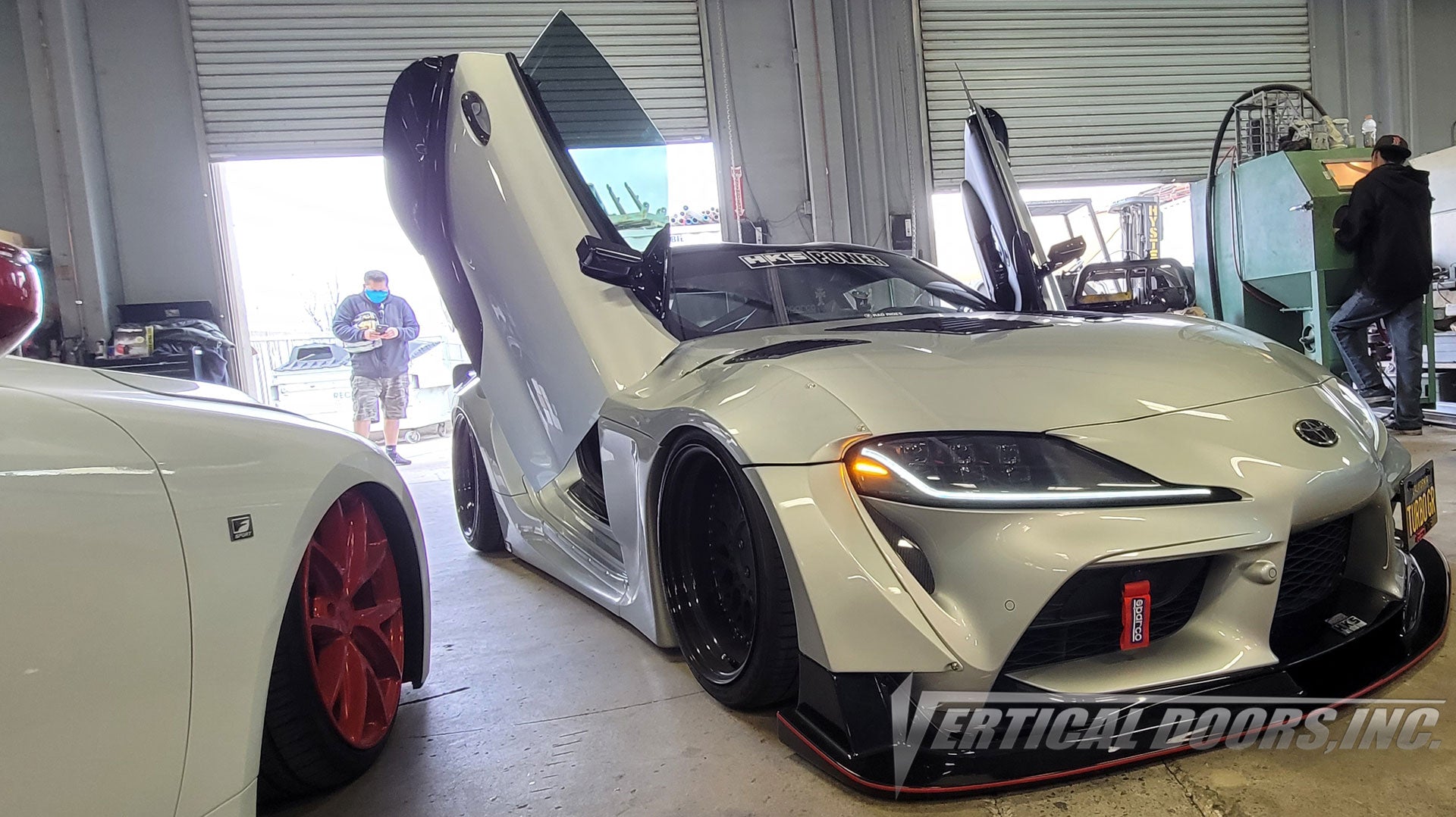 Toyota Supra Vertical Lambo Doors prototype kit. Prototyped and Installed at Vertical Doors, Inc.
