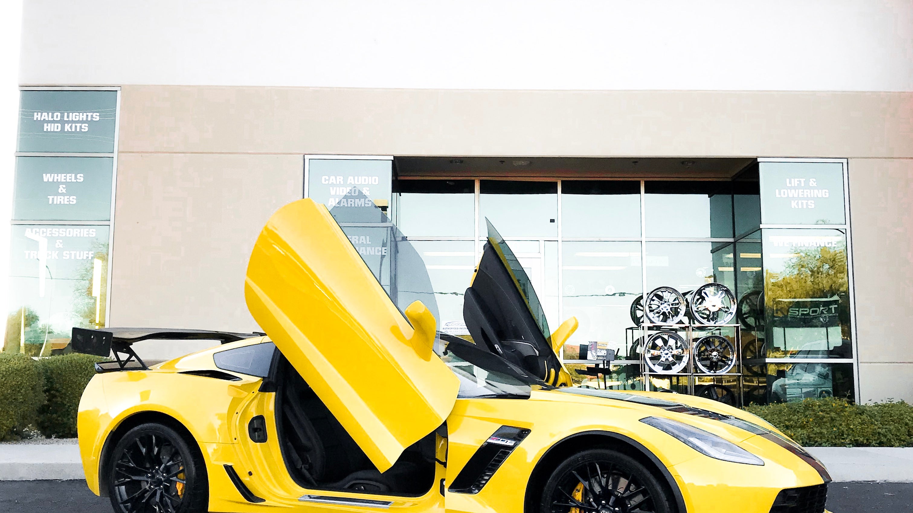 Installer | AZ Motor Trendz | Peoria, AZ | Chevrolet Corvette C7 with Vertical Lambo Doors Conversion Kit