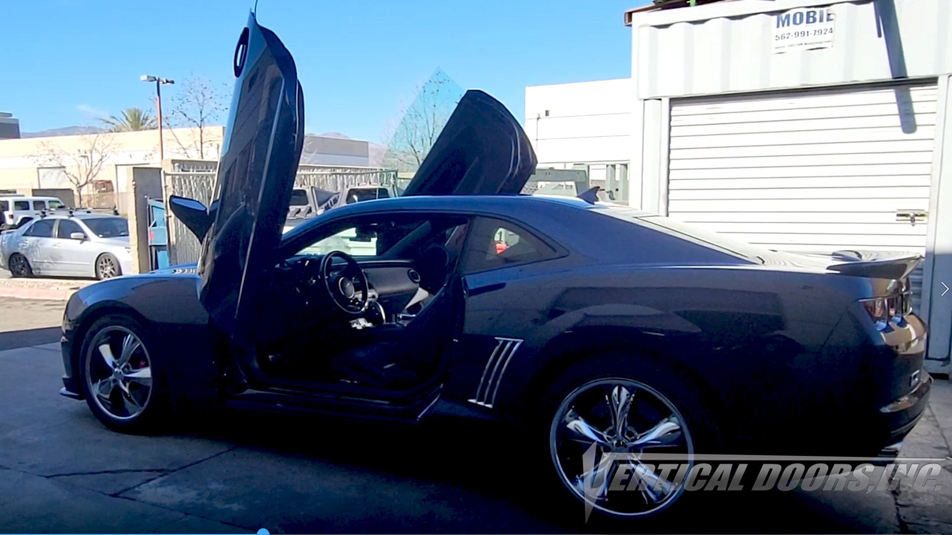 Check out Matt's Chevrolet Camaro from California featuring Verical Doors, Inc. vertical lambo door conversion kit.