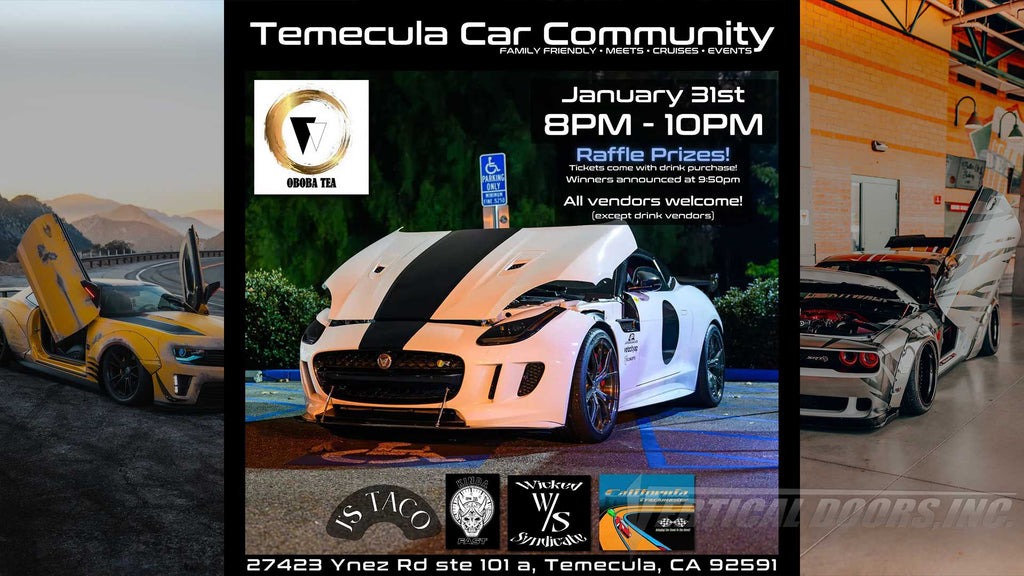 CAR SHOW | 1/31/24 | Temecula , CA | Temecula Car Community | Muscle Cars featuring Door Conversion by Vertical Doors, Inc.