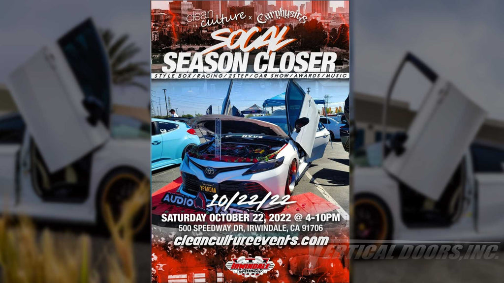 Car Show | 10/22/23 | Irwindale, CA | SoCal Season Closer Clean Culture| Come have some fun and check out @savage.panda.18 Toyota Camry showing off its new look and brand new Camry Lambo Doors.
