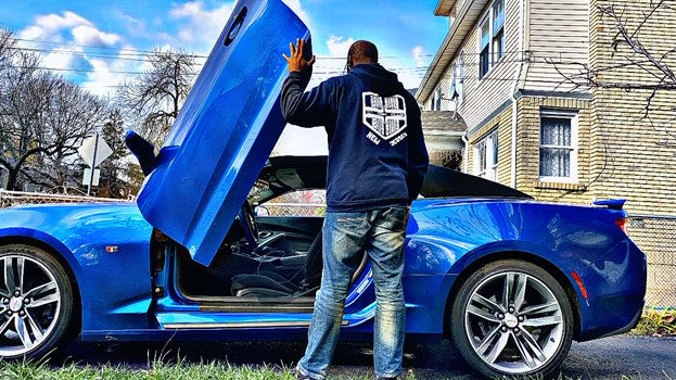 Check out @king_camaro973 Chevrolet Camaro from New Jersey featuring Vertical Lambo Doors Conversion Kit from Vertical Doors, Inc.
