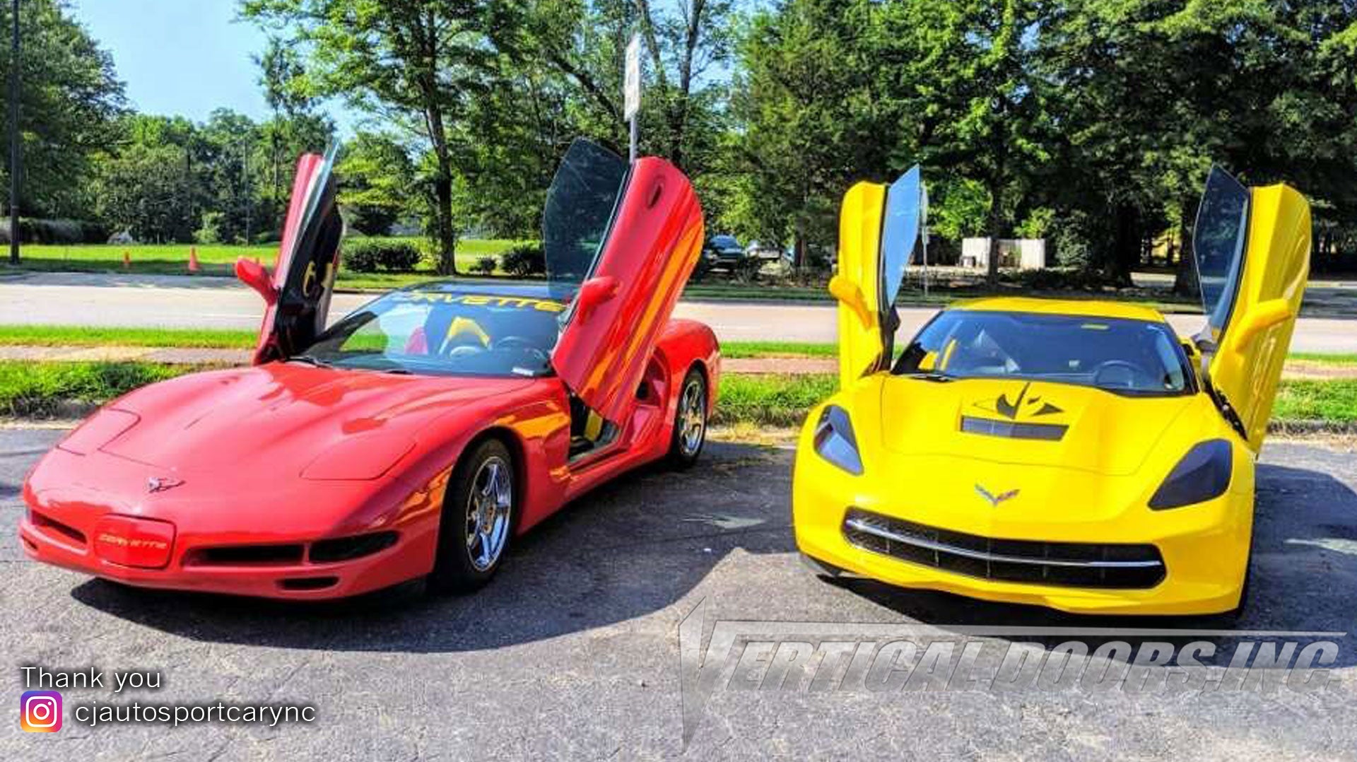 Installer | CJ Autosport | Cary, NC | Chevrolet Corvette C5 and C7 featuring Vertical Doors, Inc., vertical lambo doors conversion kits.