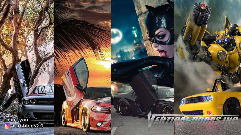 Here are some great photo edits from @crobbins2.0 featuring Lambo Doors on Mopar cars