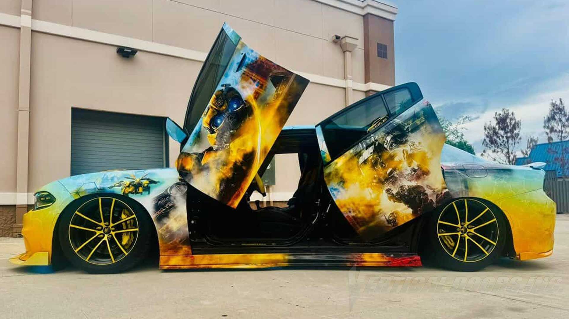 BumbleBee Dodge Charger Scat Pack with Lambo Doors by Vertical Doors Inc. | @scat_girl_roz Feature Build, VDCDC11