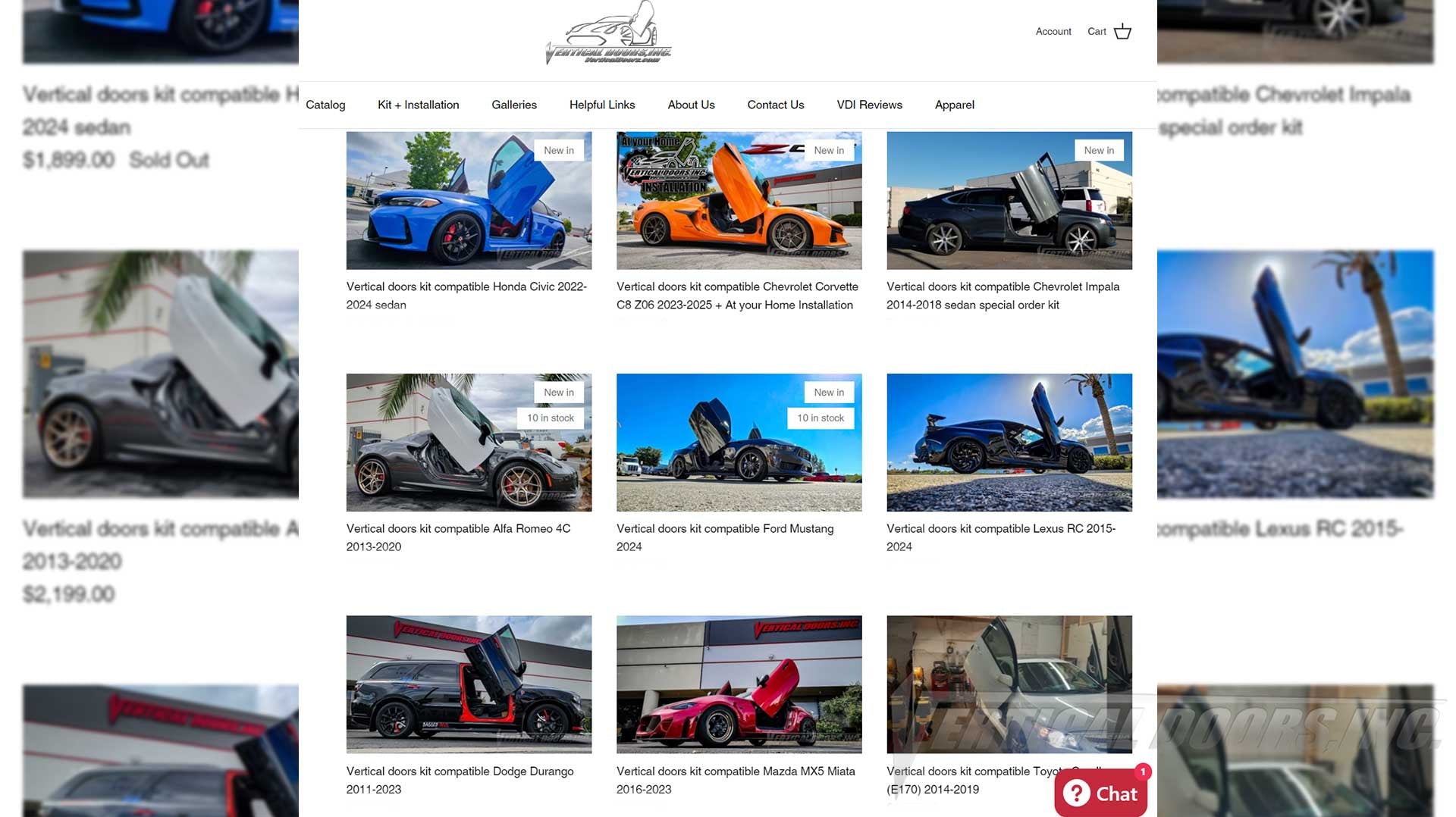 Check out some of our newest lambo door kits like the 2024 Mustang, C8 Z06, Dodge Durango, Acura NSX and many more