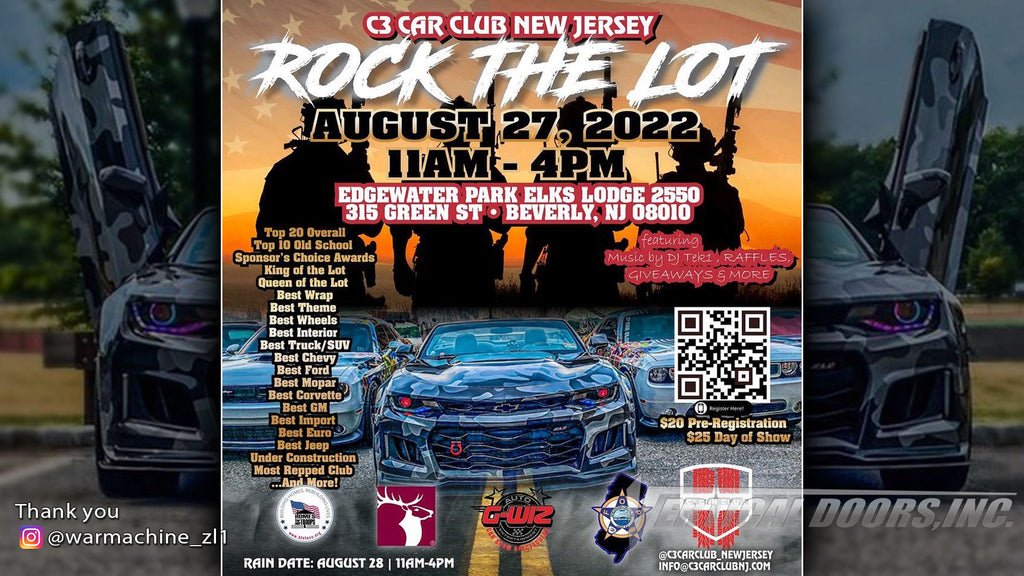 Car Show | 8/27/22 | NJ | 1st Annual Rock the Lot Car Show | Come and Check out @warmachine_zl1 ZL1 Chevrolet Camaro