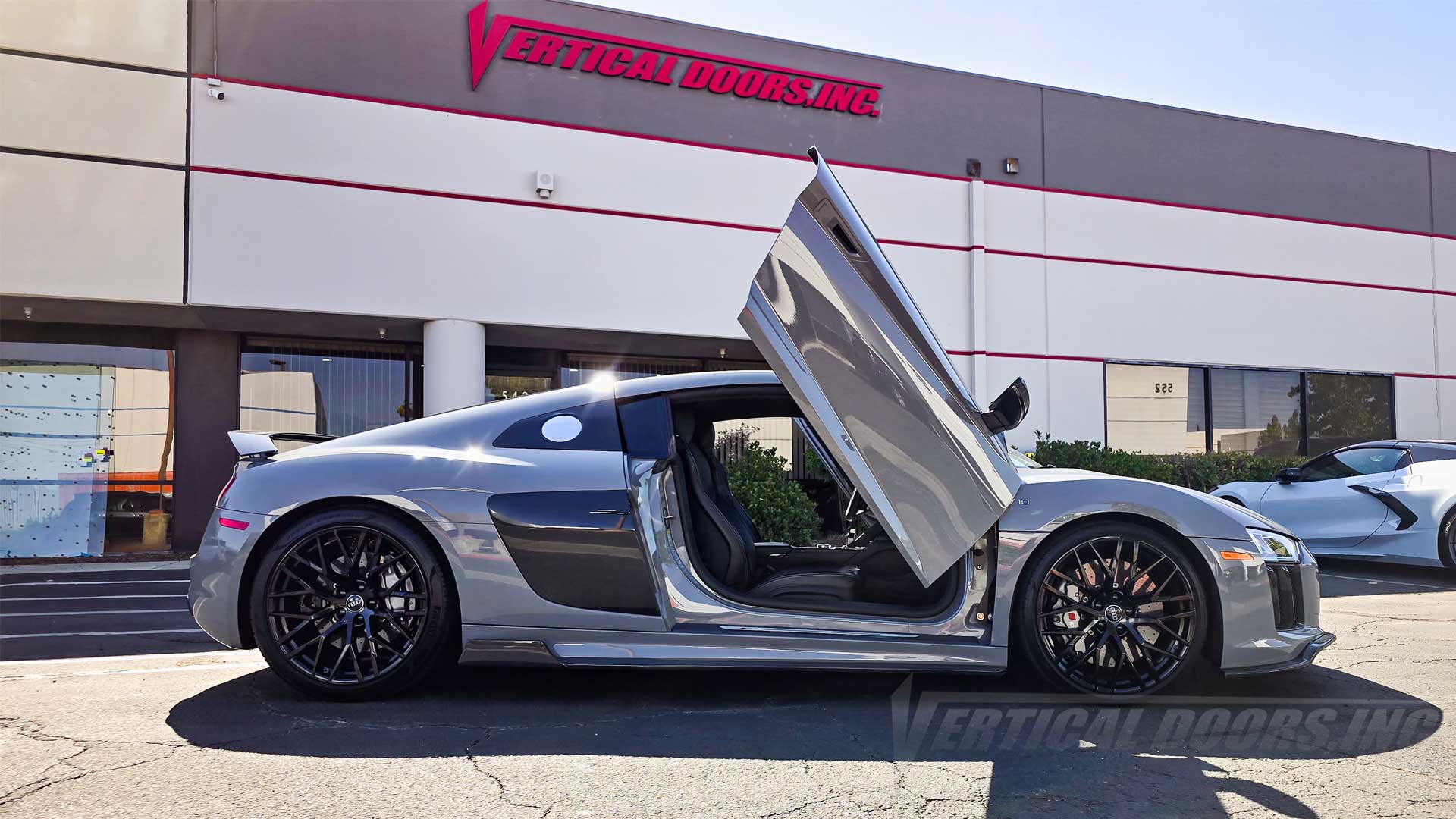 Audi R8 Type 4S with Lambo Door Conversion Kit installed by Vertical Doors, Inc. in Lake Elsinore California., Audi, Audi R8, R8, V10, 2nd Gen, Type 4s, 4s, Quattro, R8 Coupé, R8 Spyder, R8 RWS, Audi R8 RWD, R8 LMS GT2, R8 LMS GT3, R8 LMS GT4, R8 Coupe GT RWD, R8 e-Tron, R8 Star of Lucis, R8 Decennium, R8 V10 Quattro Final Edition, R8 Panther Edition, Lambo Doors, Vertical Door, Scissor Doors, Door Conversion, wing doors, Butterfly Doors,
Audi R8 Lambo Doors, Audi R8 Vertical Door, Audi R8 Scissor Doors, Au