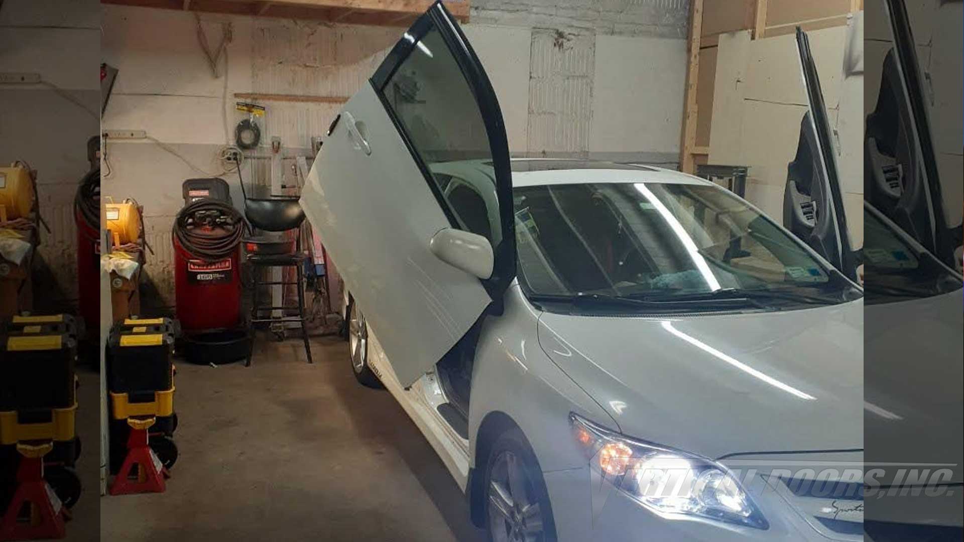 Toyota Corolla E170 Lambo Door Conversion Kit by Vertical Doors Inc., VDCTOYCOR134DR, lambo doors, vertical doors, door conversion, scissor doors, butterfly doors, wing doors, Toyota Corolla lambo doors, Toyota Corolla vertical doors, Toyota Corolla door conversion, Toyota Corolla scissor doors, Toyota Corolla butterfly doors, Toyota Corolla wing doors, Toyota Corolla (E170), Toyota Levin, Toyota Corolla Quest, Corolla LE, ZRE172, Corolla S, ZRE172,