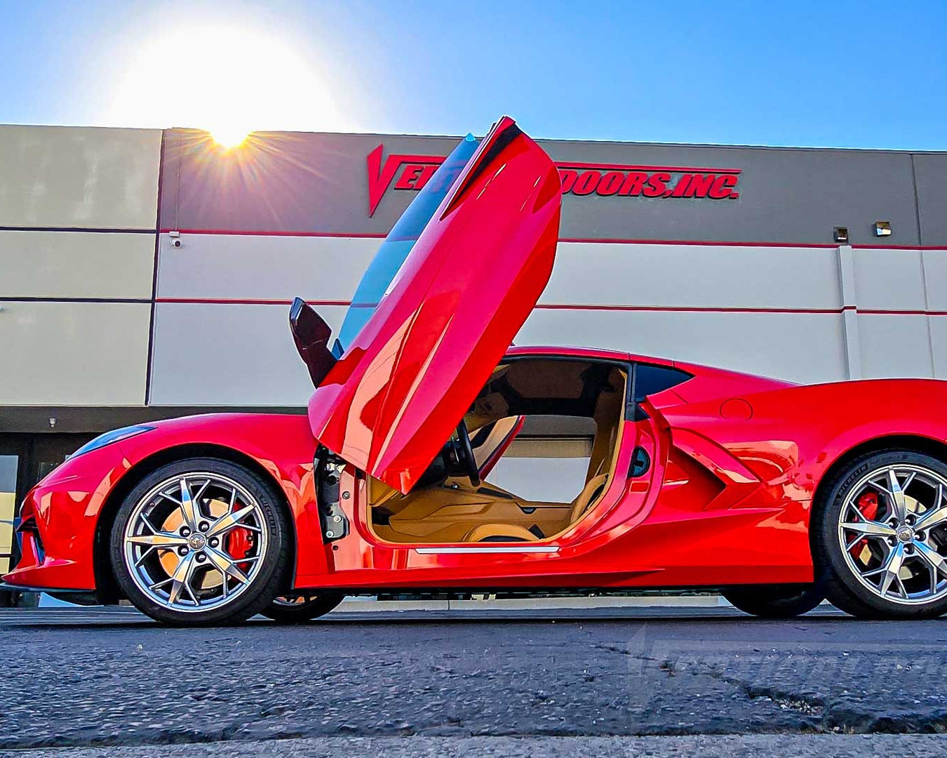 Omar Dunes Chevrolet Corvette C8 after removing competitor’s vertical door kit from his car. Kit replacement done at Vertical Doors, Inc. in Lake Elsinore California., VDCCHEVYCORC820, 1LT, 2LT, 3LT, Z51, Z06, C8R, Z8ZR1, Stingray, Eray, Vette, Corvette,
lambo doors, vertical doors, door conversion, scissor doors, butterfly doors, wing doors,
Corvette C8 lambo doors, Corvette C8 vertical doors, Corvette C8 door conversion, Corvette C8 scissor doors, Corvette C8 butterfly doors, Corvette C8 wing doors,