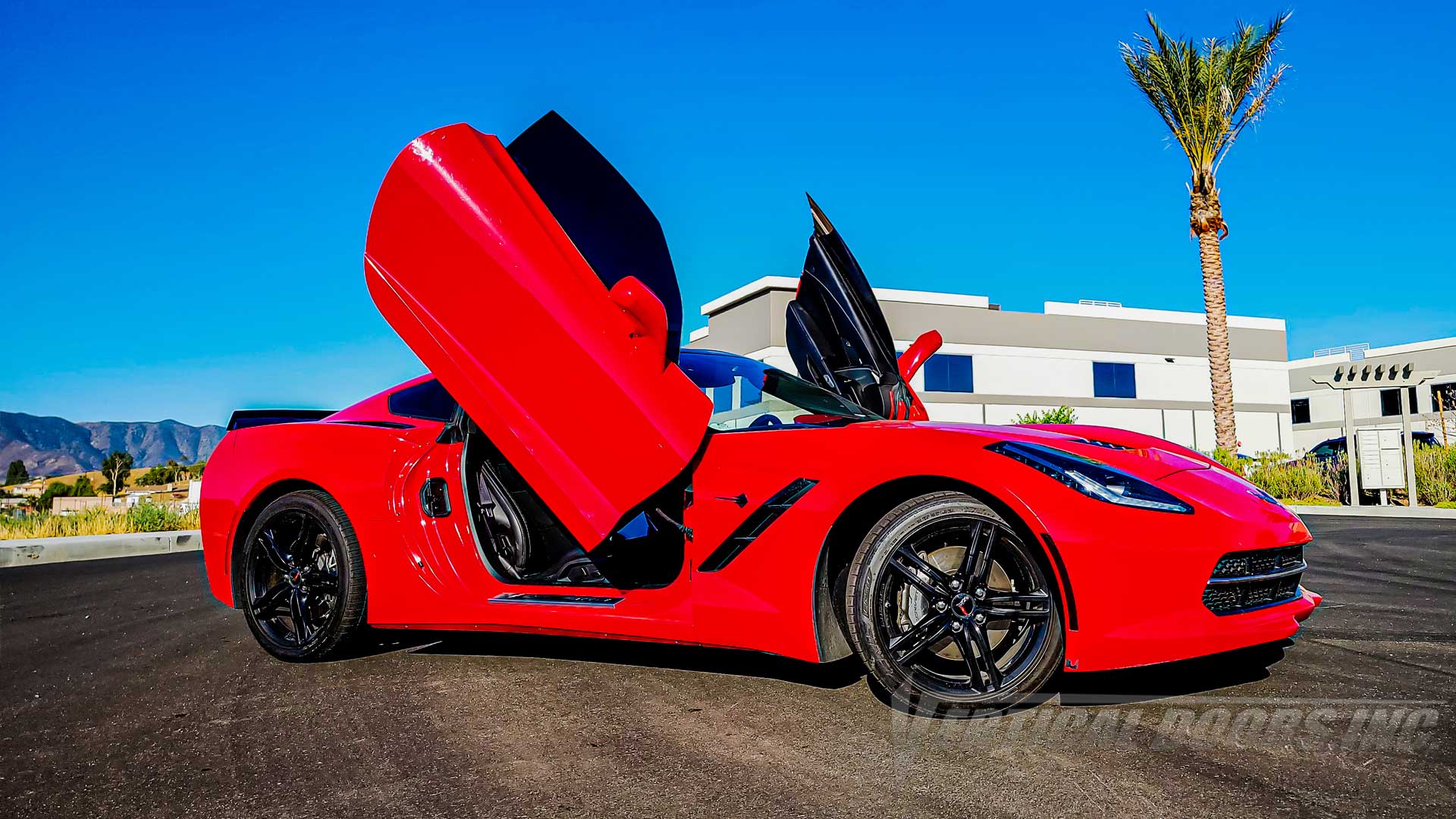 Chevrolet Corvette C7 2014-2019 Lambo Door Conversion Kit by Vertical Doors Inc., vette, Corvette, Chevy, VDCCHEVYCORC714, lambo doors, vertical doors, door conversion, scissor doors, butterfly doors, wing doors,