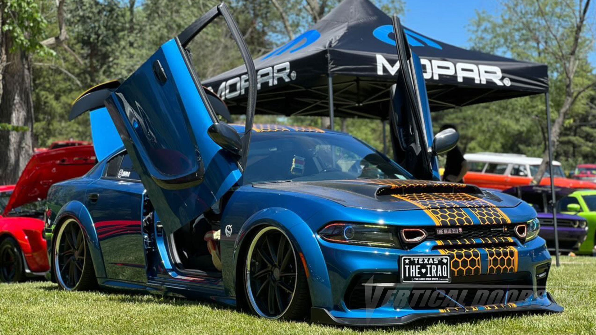 Dodge Charger Lambo Door Conversion Kit by Vertical Doors Inc., VDCDC11, Mopar, SXT, GT, R/T, Scat Pack, Scat Pack Widebody, Hellcat Widebody Jailbreak, SRT Hellcat Redeye Jailbreak, lambo doors, vertical doors, door conversion, scissor doors, butterfly doors, wing doors, Dodge Charger lambo doors, Dodge Charger vertical doors, Dodge Charger door conversion, Dodge Charger scissor doors, Dodge Charger butterfly doors, Dodge Charger wing doors,