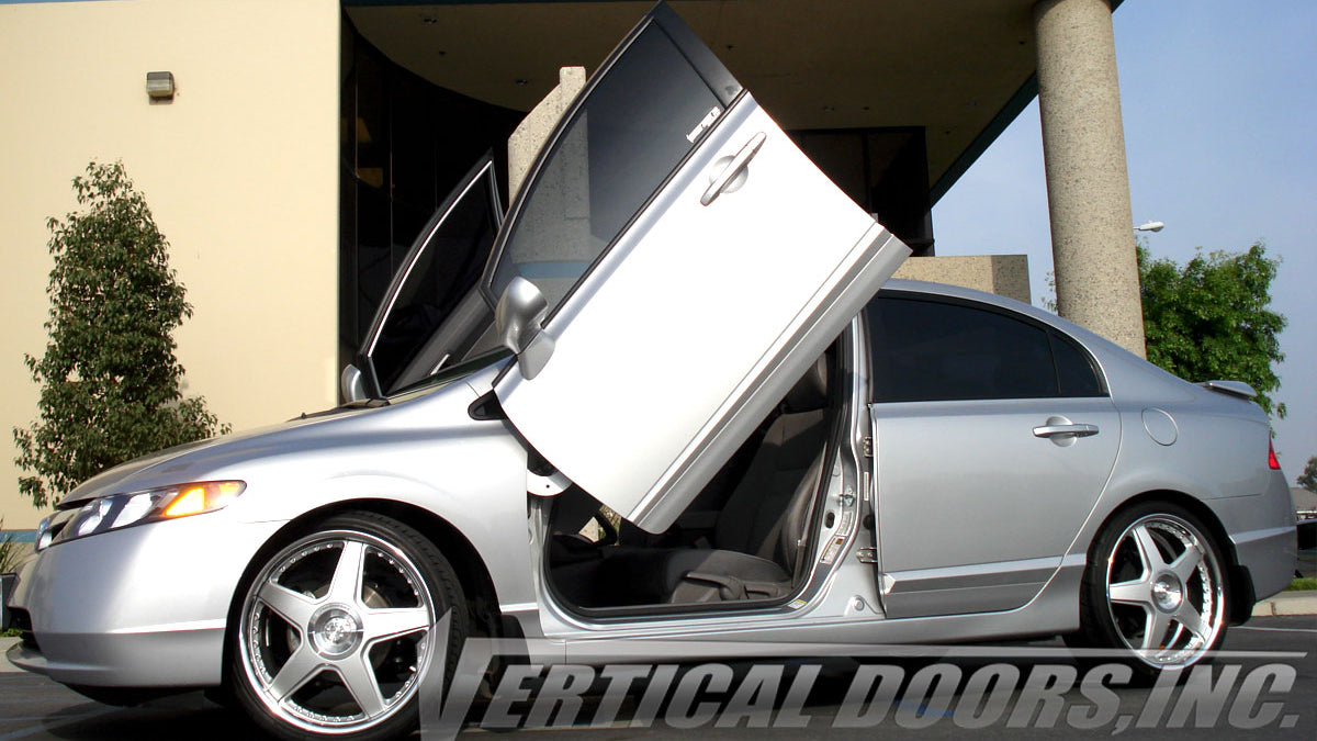 Lambo door hinge conversion kit compatible with the Honda Civic 2006-2011 4DR by Vertical Doors Inc.