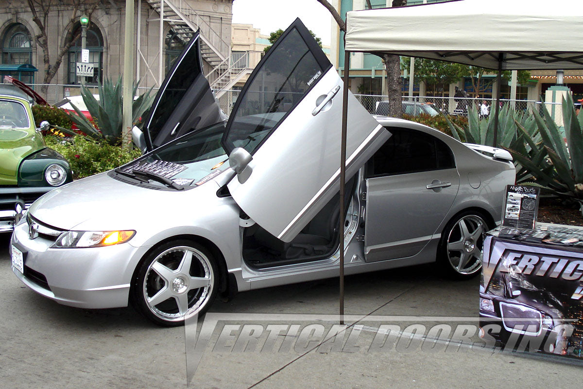 Lambo door hinge conversion kit compatible with the Honda Civic 2006-2011 4DR by Vertical Doors Inc.