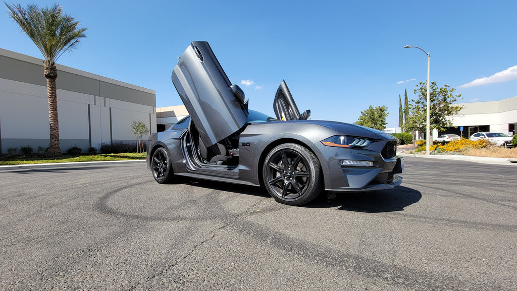 Check out Mark's @mustangmark_5.0 Ford Mustang from California featuring Vertical Lambo Doors Conversion Kit from Vertical Doors, Inc.