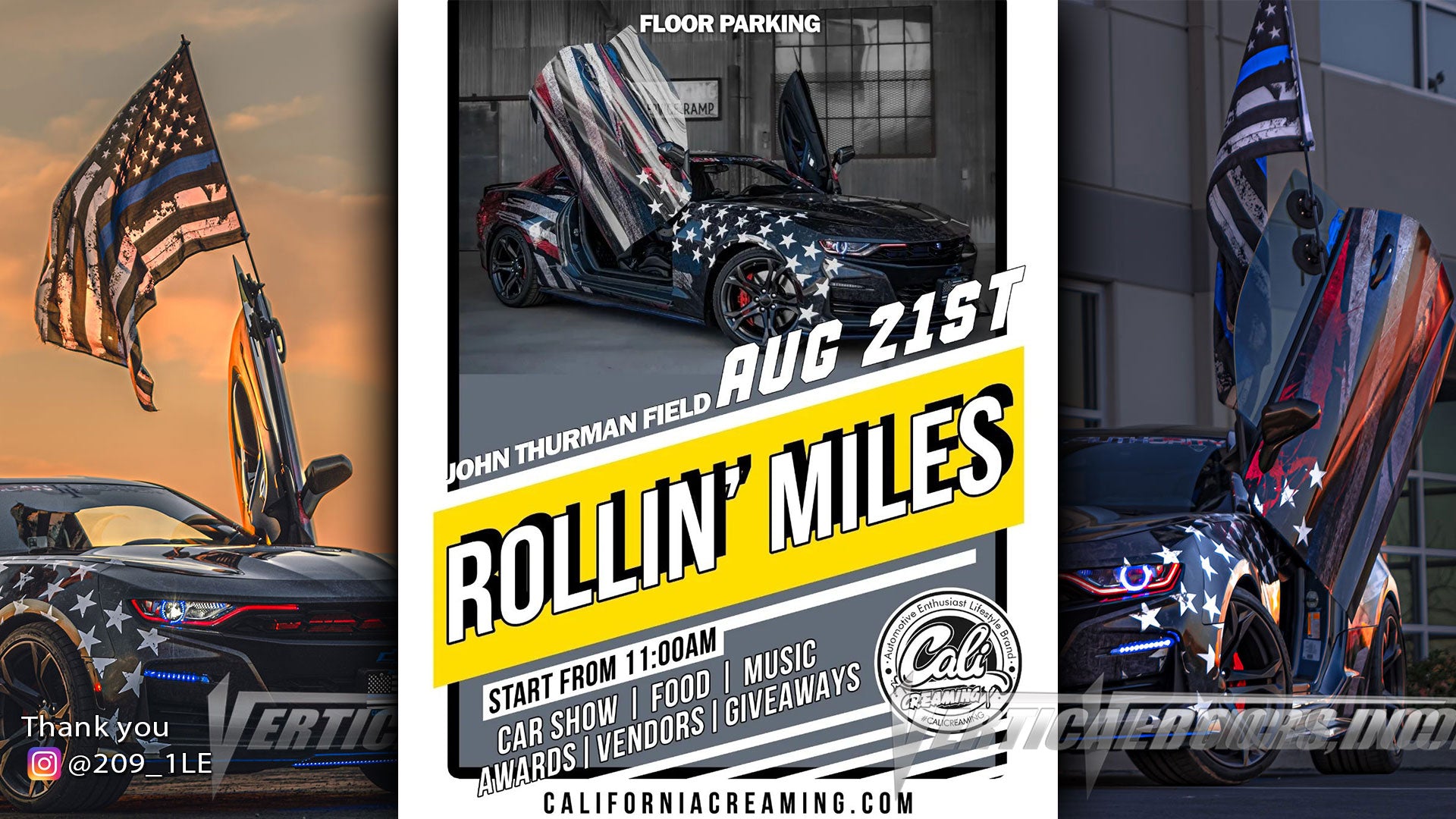 Car Show | 8/21/22 | CA | @calicreaming Rollin' Miles | Come and Check out @209_1LE Chevrolet Camaro 