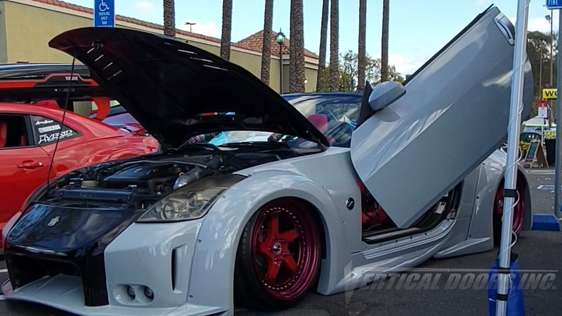 @yaahdatamisprime7 Nissan 350Z from California featuring Vertical Doors, Inc. door conversion kit. AKA "Lambo Doors"