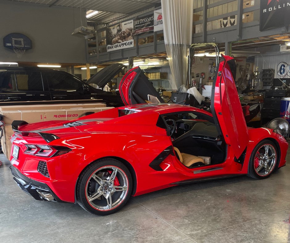 Installer | Auto Additions Inc.| Westerville, OH | Chevrolet Corvette C8 featuring Vertical Lambo Doors Conversion Kit by Vertical Doors, Inc.