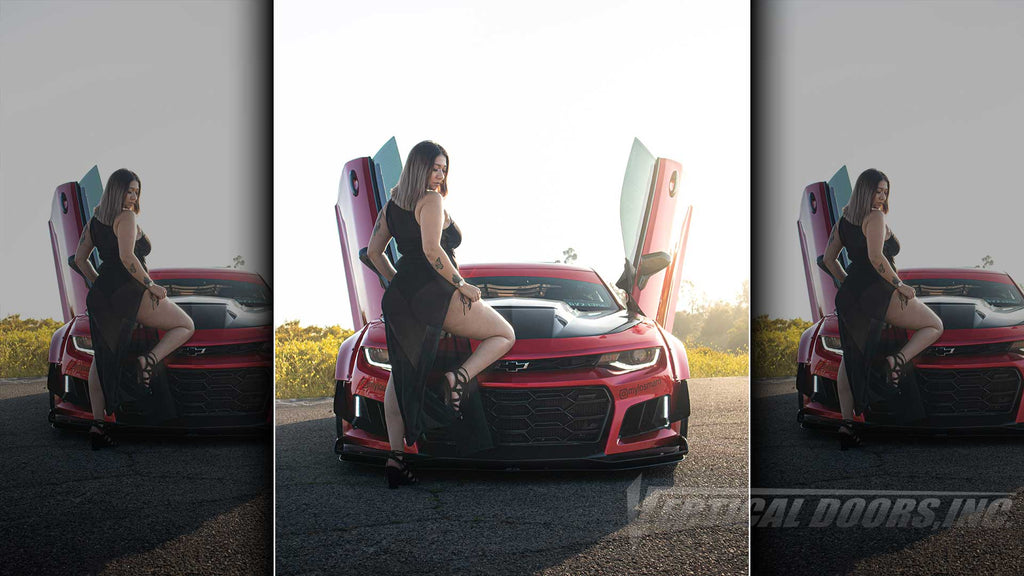Check out @mylosmaro 6th Gen Chevrolet Camaro with Vertical Lambo Doors Conversion Kit for Vertical Doors, Inc.