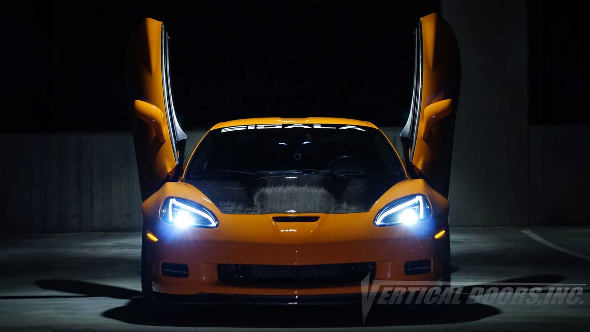 Check out @vette_santana Chevrolet Corvette C6 featuring Vertical Door conversion kit by Vertical Doors, Inc. AKA "Lambo Doors"