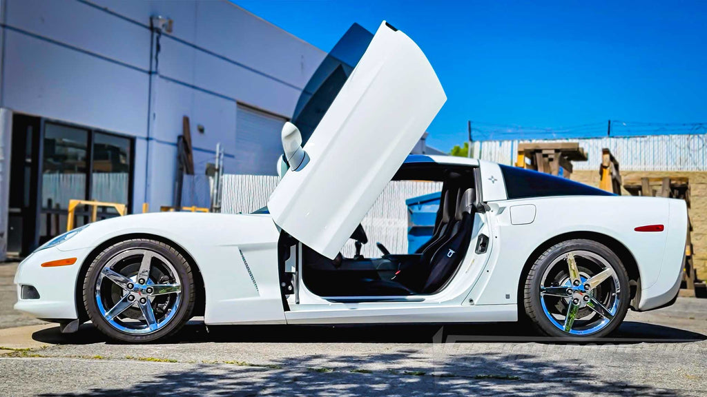 Check out @sr_ballinas575 Chevrolet Corvette C6 from California, featuring Vertical Door conversion kit by Vertical Doors, Inc. AKA "Lambo Doors"