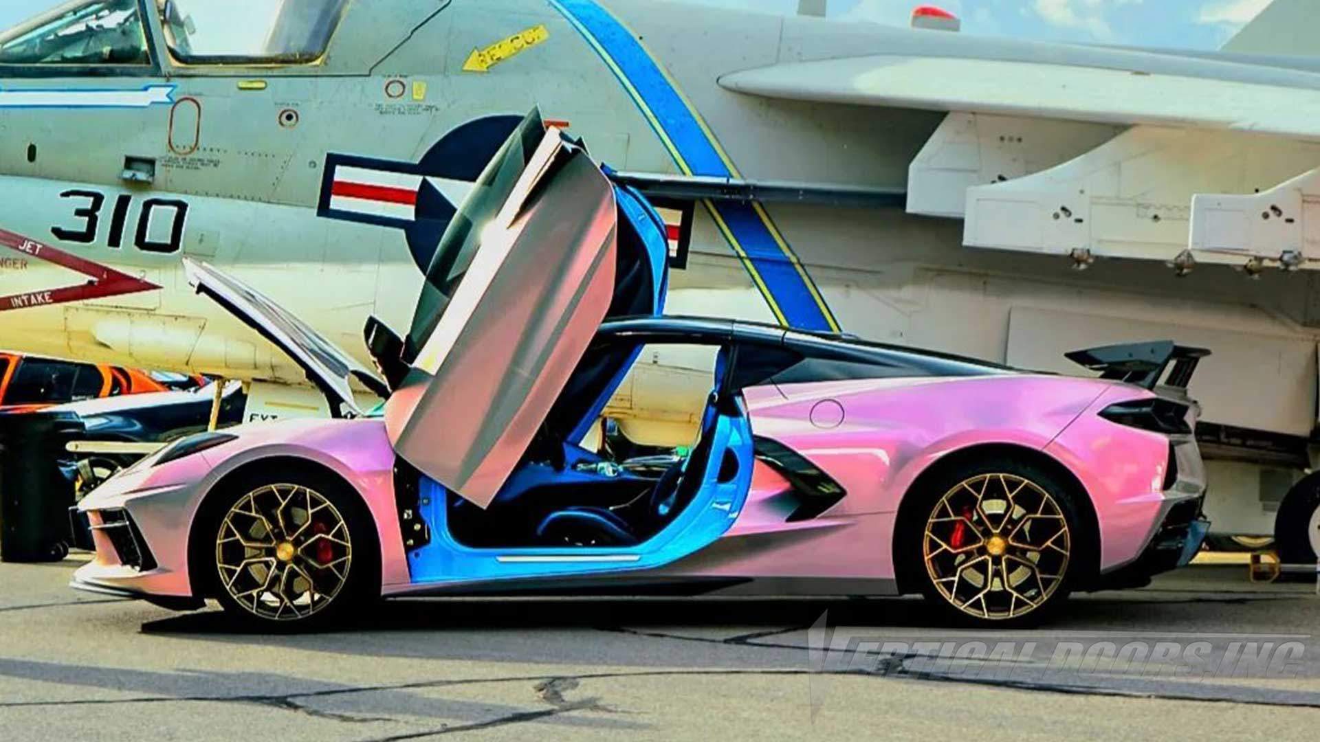 Lambo Doors kit installed on Danny's C8 Vette from Texas