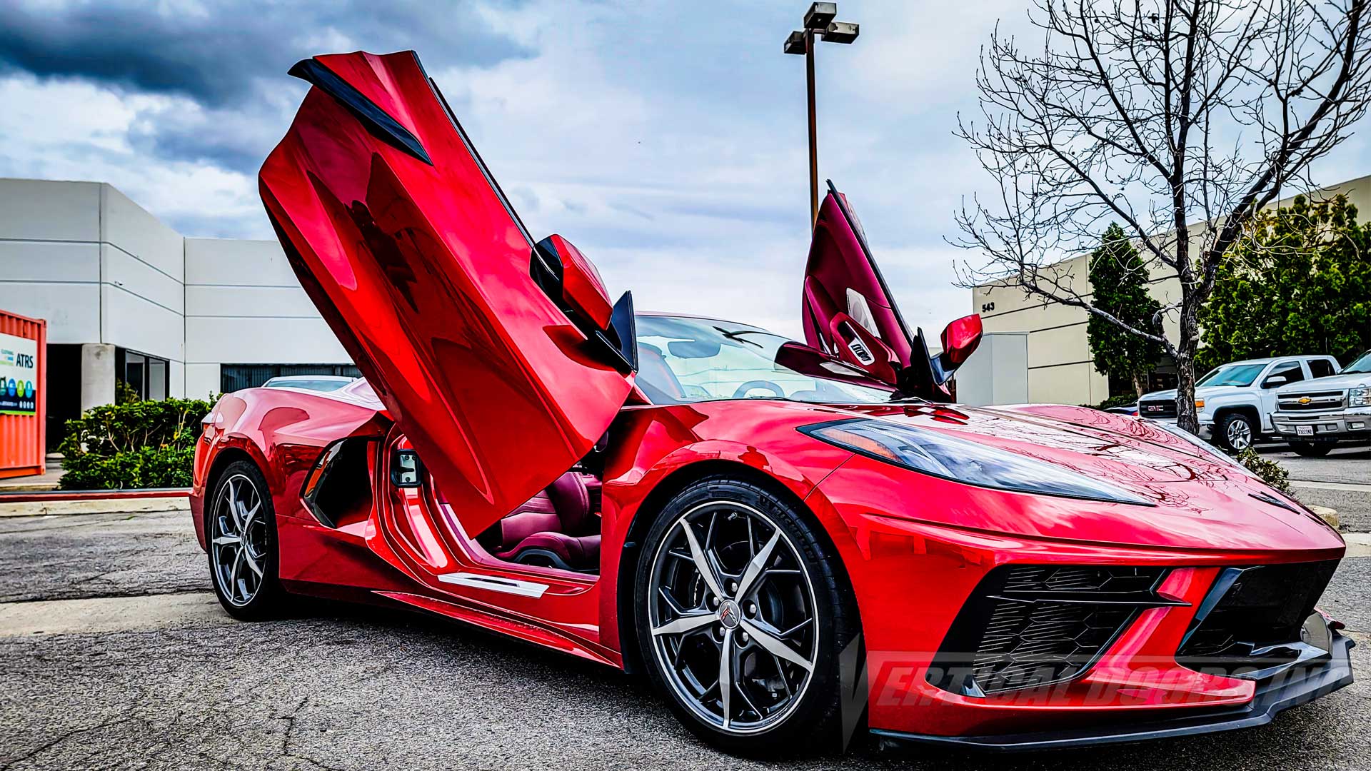 Chevrolet Corvette C8 featuring Door conversion kit by Vertical Doors, Inc. AKA "Lambo Doors"