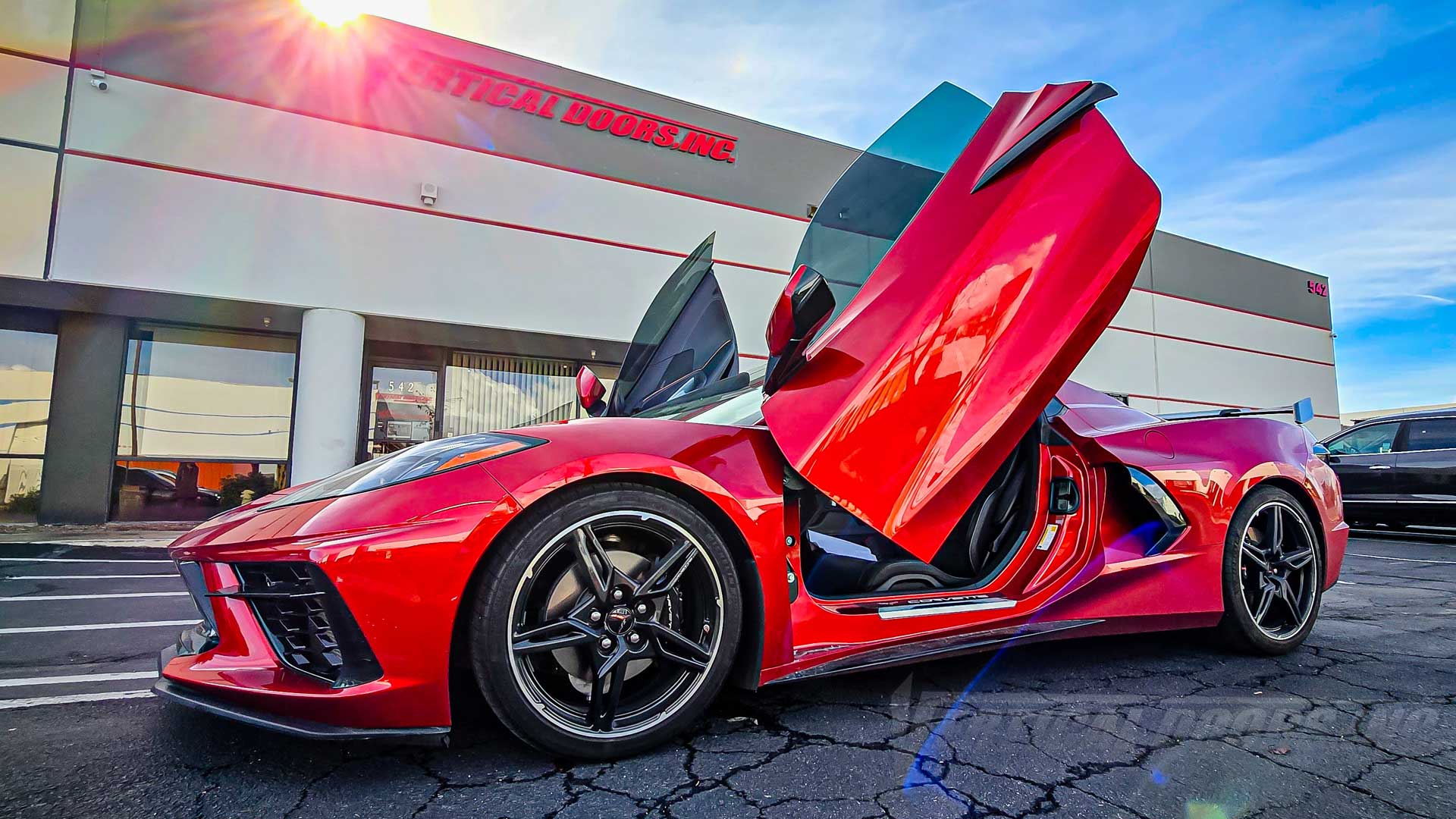 Devon’s Chevrolet Corvette C8 just got a lambo door conversion kit installed by the best in the market, Vertical Doors, Inc., in Lake Elsinore California 2725