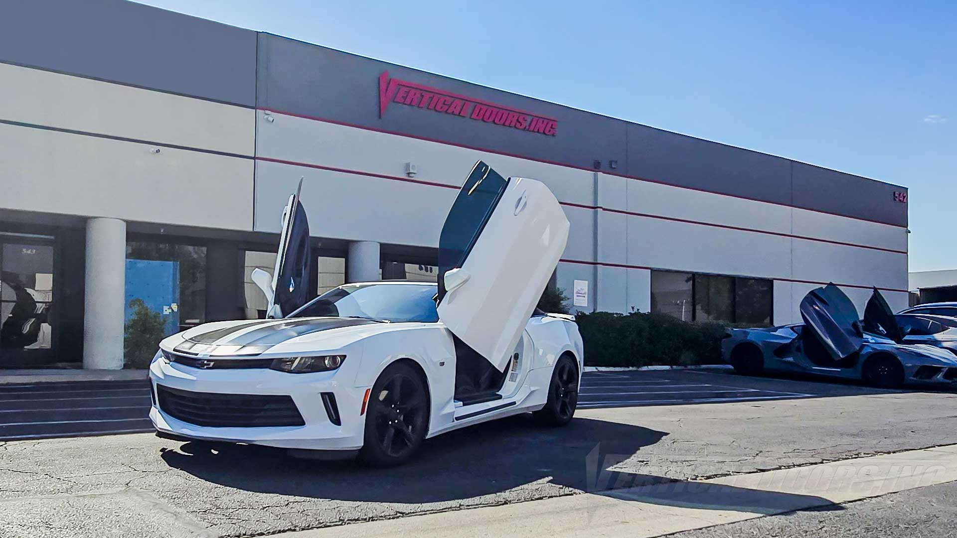 Vertical Lambo Door Conversion kit installed on a Chevrolet Camaro by Vertical Doors, Inc. in Lake Elsinore, California. 10424