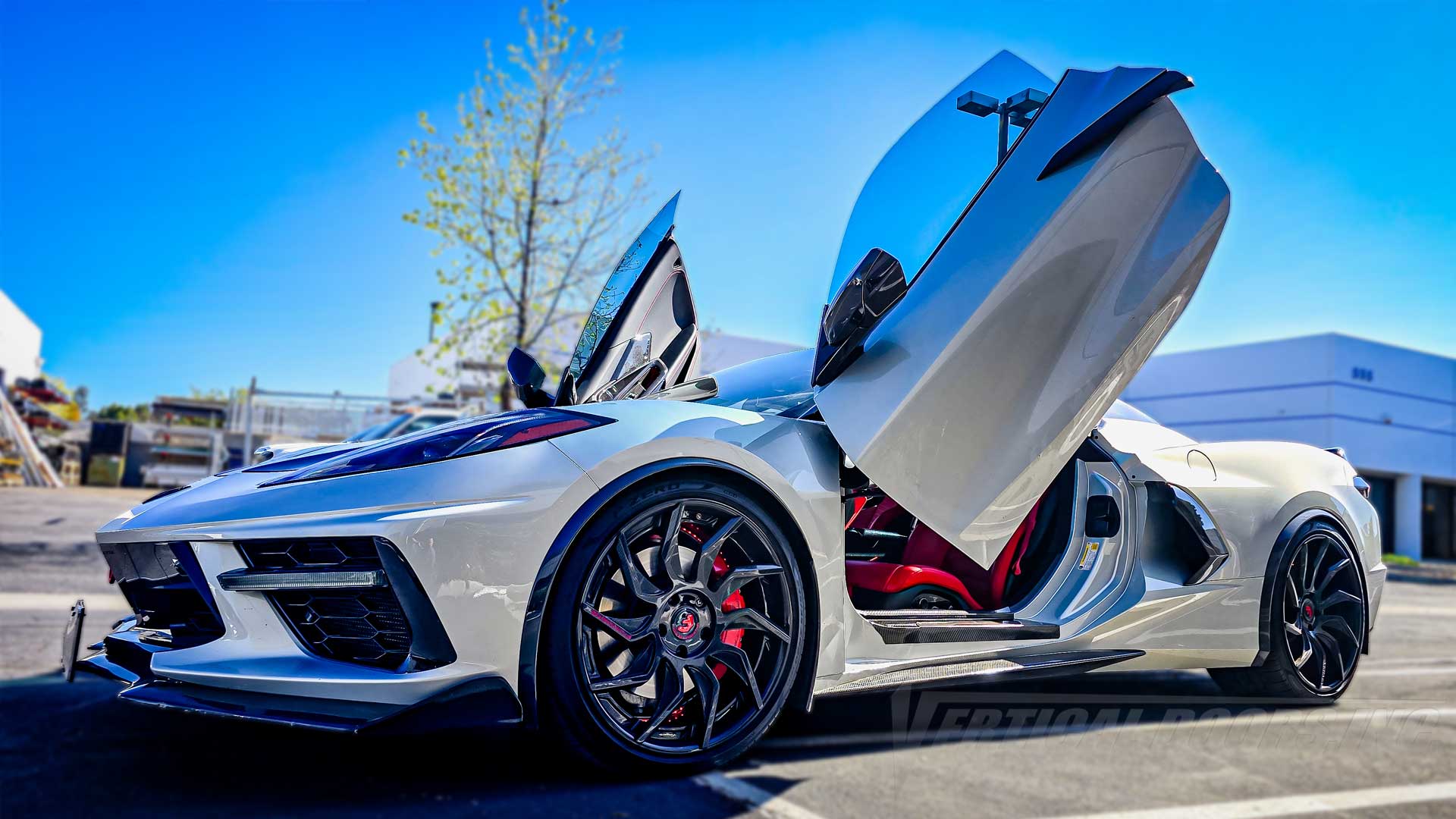 Lambo Door installation completed on a Chevrolet Corvette C8 from California by the BEST in the industry, Vertical Doors, Inc. 31925