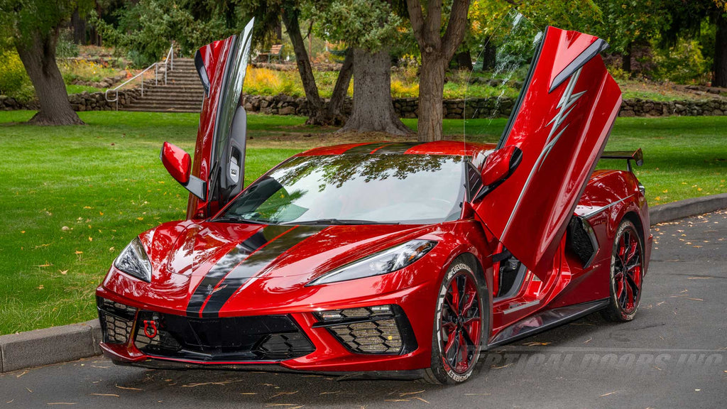 Gary + Extreme Details + Vertical Doors, Inc. = One Stunning Mist Red 2023 Corvette C8 in Oregon