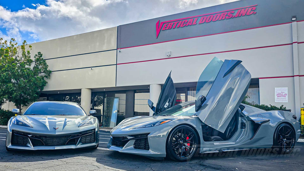 Chevrolet Corvette C8 with Lambo Doors &amp; Widebody Z06 Conversion by Vertical Doors, Inc.