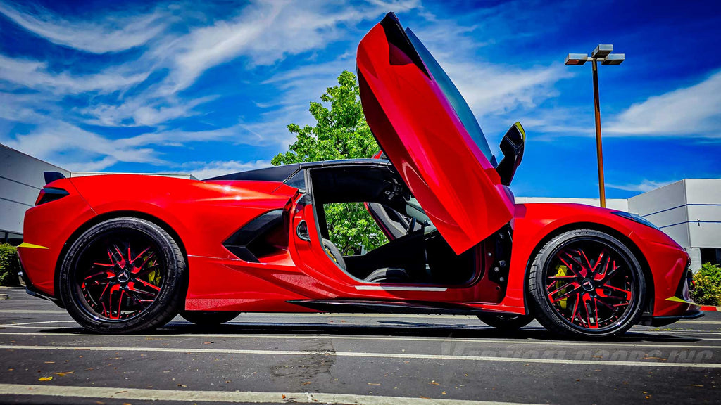 Chevrolet Corvette C8 Gets a Bold Upgrade with Vertical Lambo Doors – Installed by the BEST in the Industry!