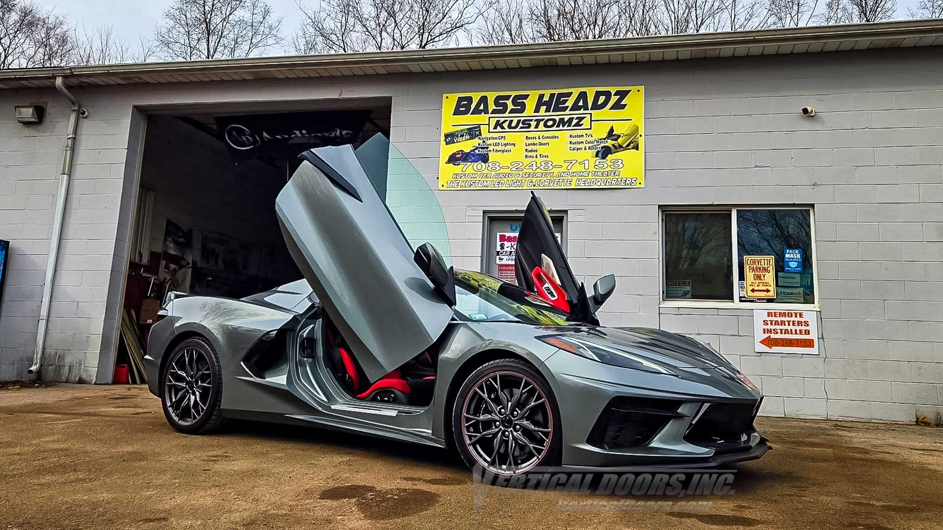 Bassheadz Kustomz II Inc. in Lynwood, IL installed a Vertical Door kit in 2 Chevrolet Corvette C8. 