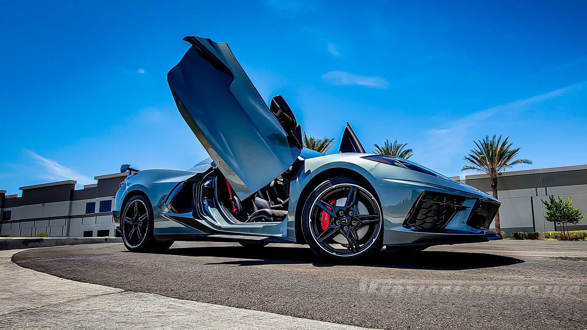 Corvette C8 Vertical Lambo Door Conversion Kit by Manufactured and Installed by Vertical Doors Inc. VDCCHEVYCORC820