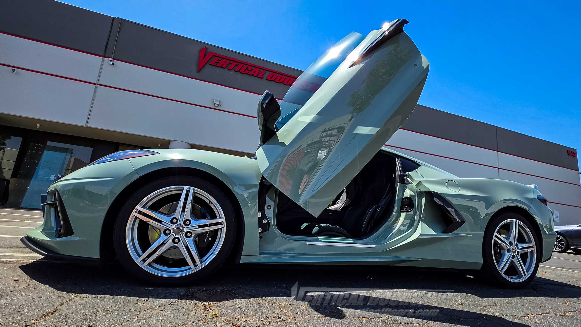James’ Cacti Green 2024 Chevrolet Corvette C8 • Lake Elsinore, CA • Vertical Doors, Inc.