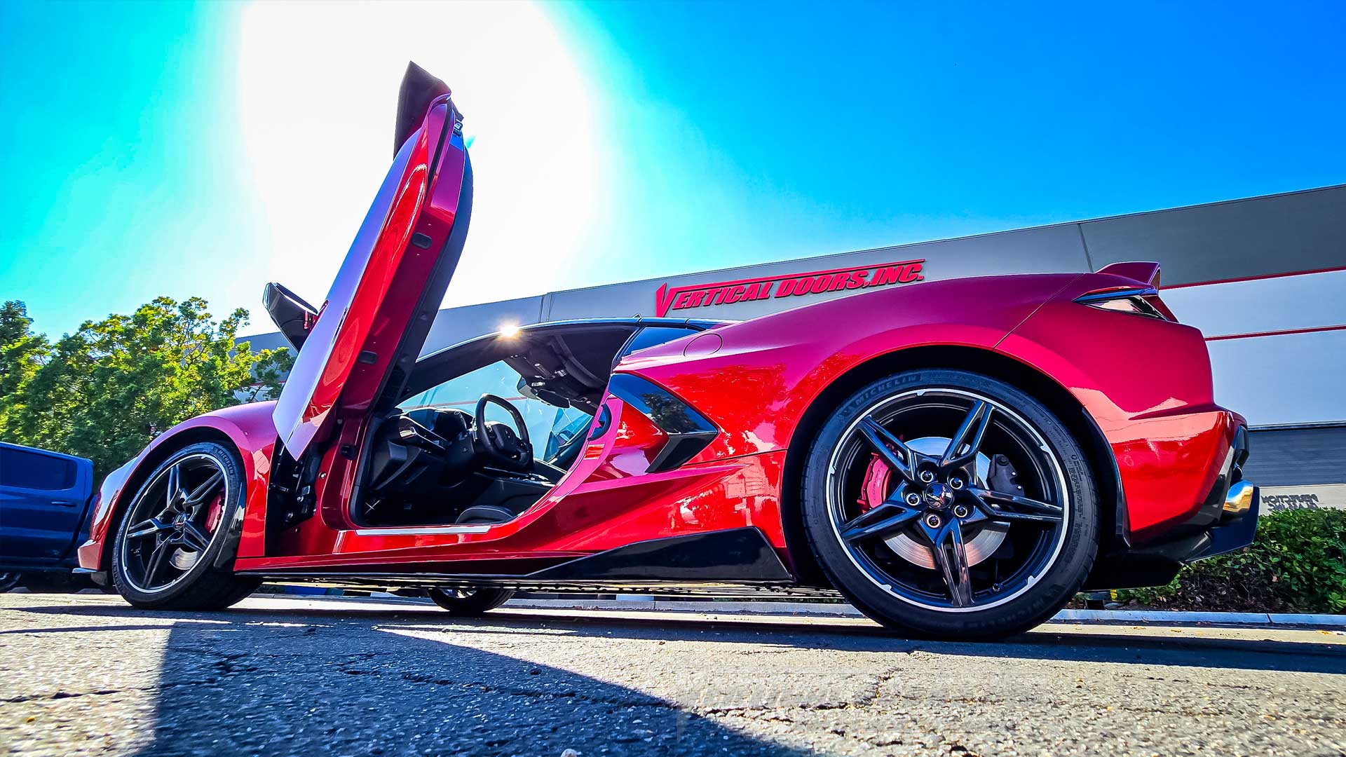 Danny showing off a Chevrolet Corvette C8 with the BEST Vertical Door Kit in the market 102325