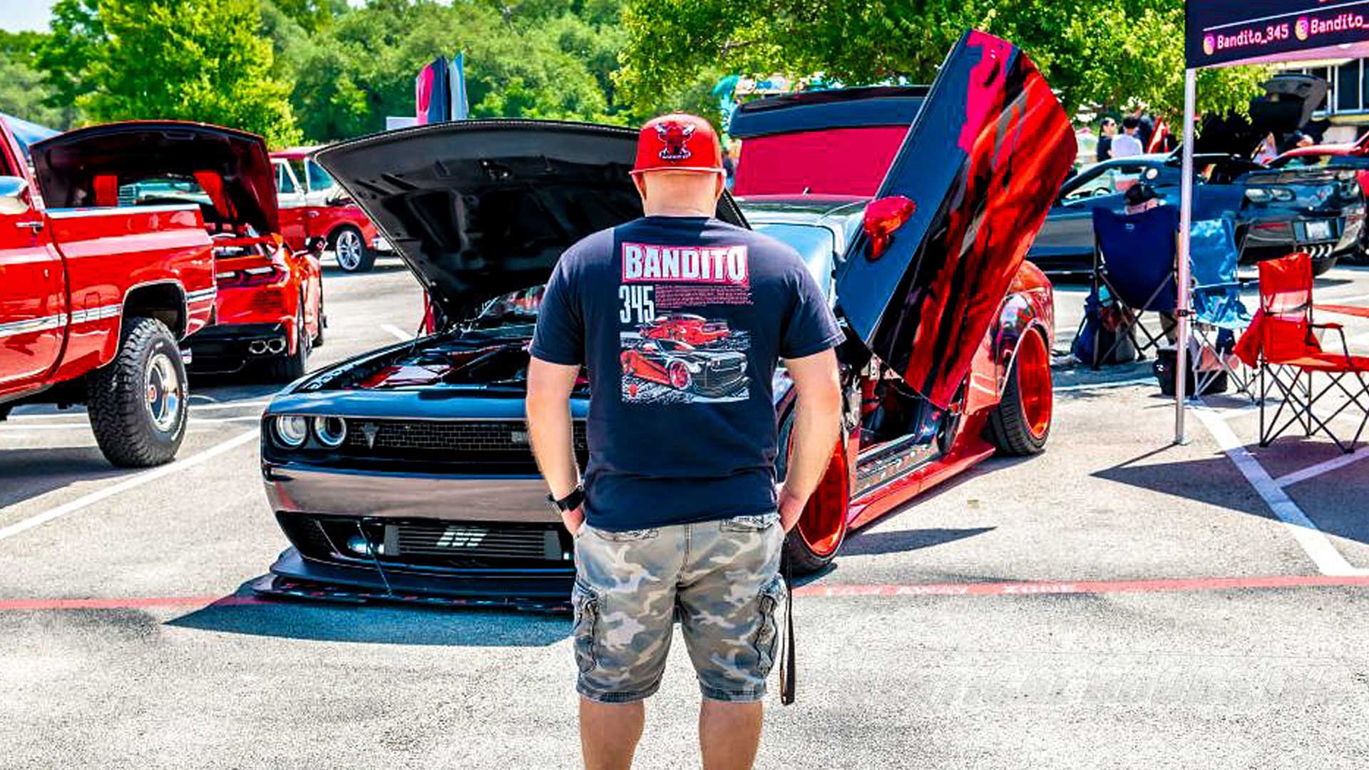From Mopar Bold Builds to Viral Reels: @Bandito_345 Turbocharged Challenger &amp; Lambo Doors Transformation by Vertical Doors, Inc.