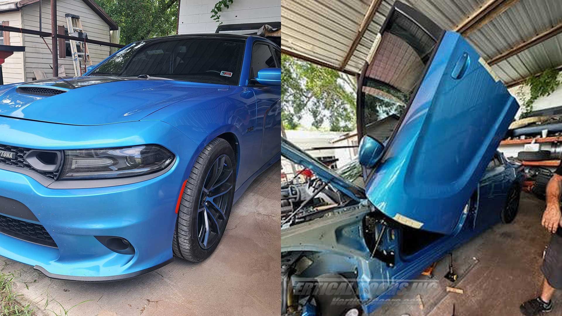 Vertical Doors, Inc. Dodge Charger Vertical Lambo Door Kit Installation | Detroit Muscle Speed Shop Lakeland, FL