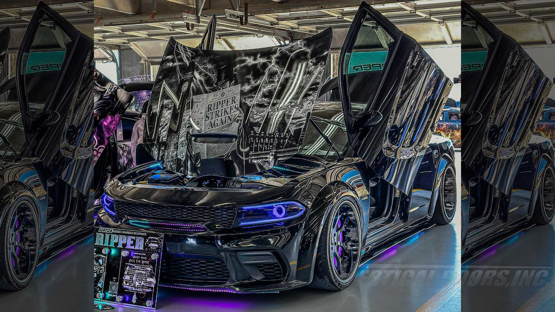 @2020_ripper Dodge Charger from North Carolina showing off its Lambo Door Conversion kit from Vertical Doors, Inc.