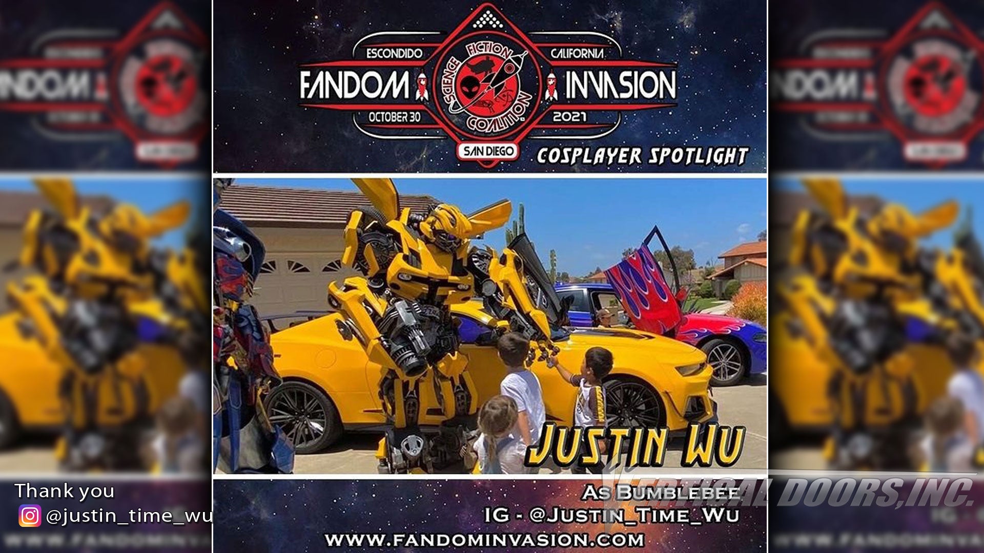 SHOW | 10/30/2021 | @scificoalition ‘s first comic-con called Fandom Invasion! @fandominvasion2021 | Escondido, CA | @justin_time_wu Chevrolet Camaro and Chevrolet Corvette C7 featuring Vertical Lambo Door Conversion Kit.