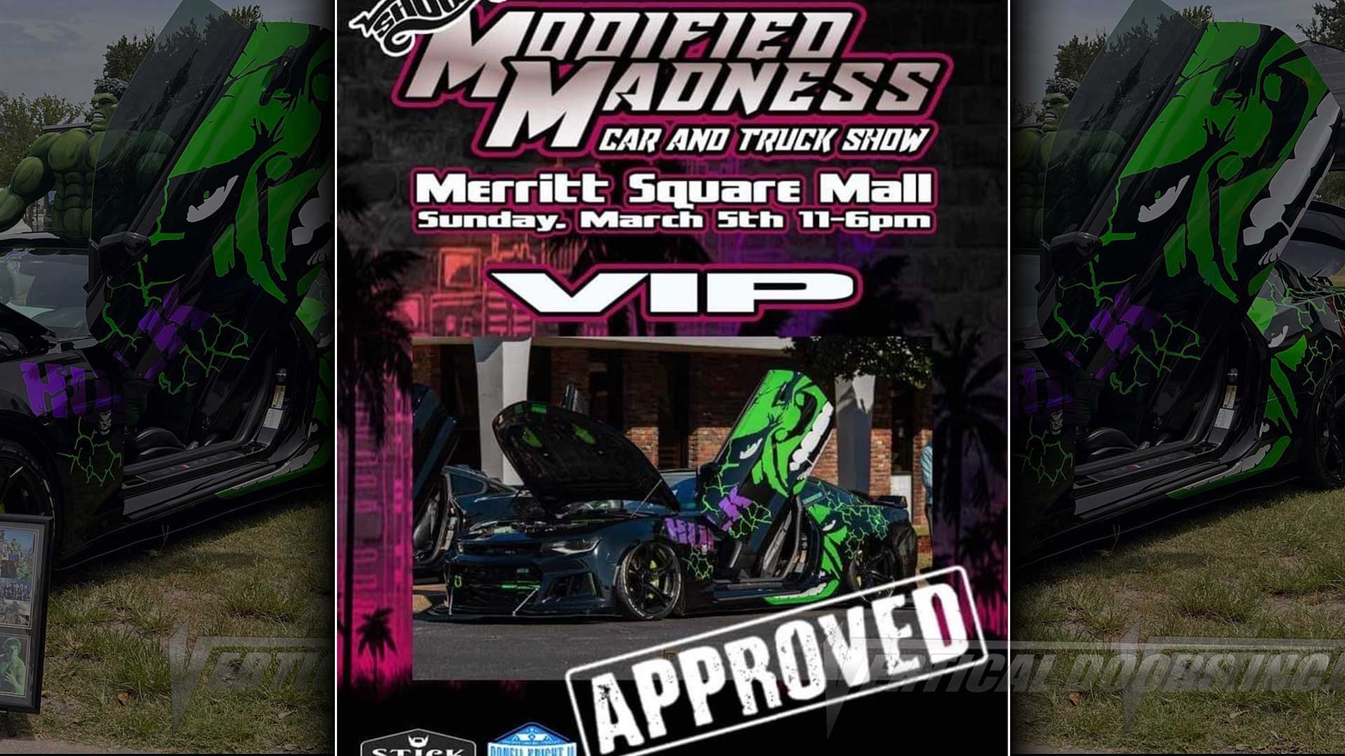 Hulks 1st Car Show of the Season Check out @hulksmash_18ss Chevrolet Camaro from Florida featuring Vertical Doors, Inc., vertical lambo doors conversion kit.