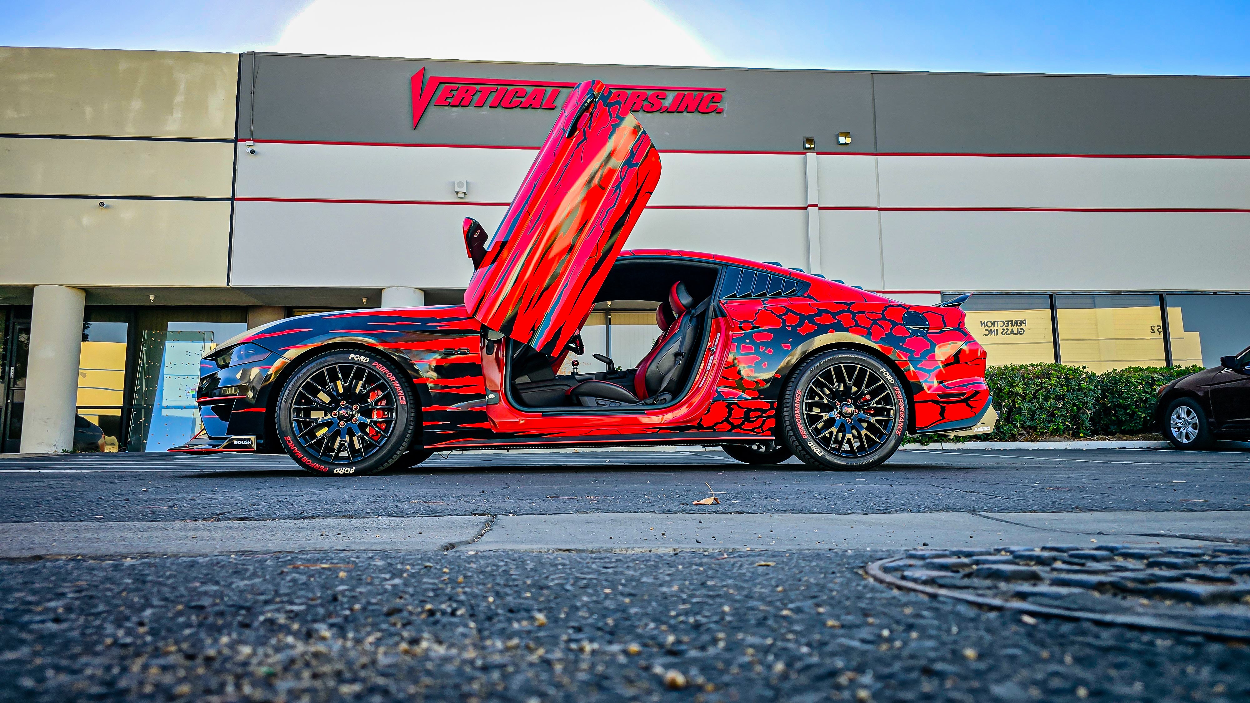 @2020_showtime Ford Mustang just got Lambo Doors Conversion Kit installed by Vertical Doors, Inc. in Lake Elsinore, California.