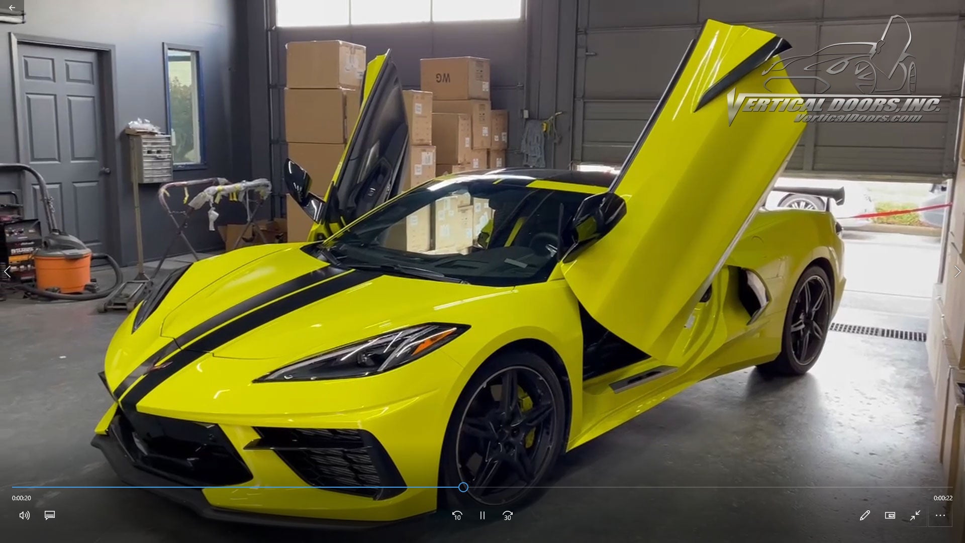 Installer | Texas Tow Mirrors (K-Noh's Kustoms) | Houston, TX | Chevy Corvette C8 featuring Vertical Lambo Doors Conversion Kit by Vertical Doors, Inc.