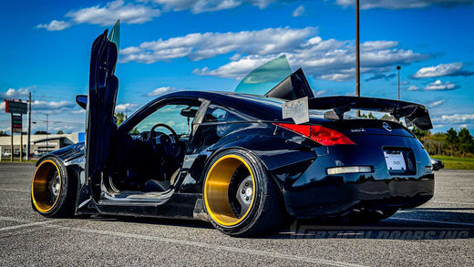 @sbegeneral Nissan 350Z from Alabama showing off its lambo door conversion kit by Vertical Doors, Inc.