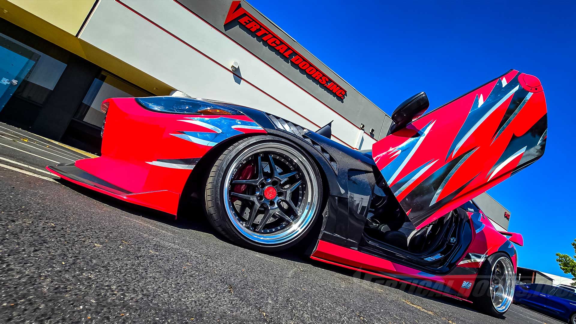 The wait is over, Vertical Doors, Inc. has officially released the first-ever Nissan 400Z (RZ34) Lambo Door Kit. 
