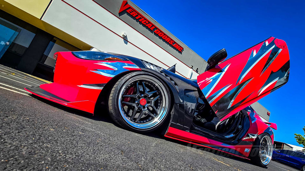 The wait is over, Vertical Doors, Inc. has officially released the first-ever Nissan 400Z (RZ34) Lambo Door Kit. 